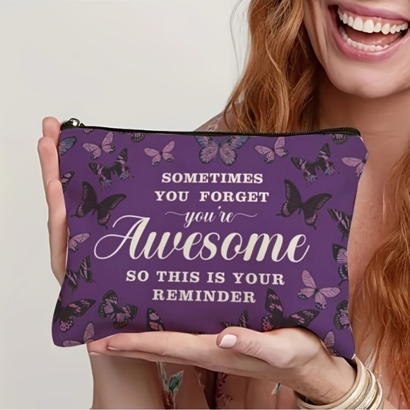 MOQIYXL Regali ispiratori per uomini e donne, Sometimes You Forget You're Awesome, Biglietto di auguri motivazionale inciso in metallo, Whenever You Find Yourself Doubting, Incoraggiamento biglietti
